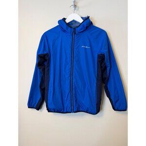 Eddie Bauer Kids Blue Camo Hooded Full-Zip Jacket Reversible M 10/12